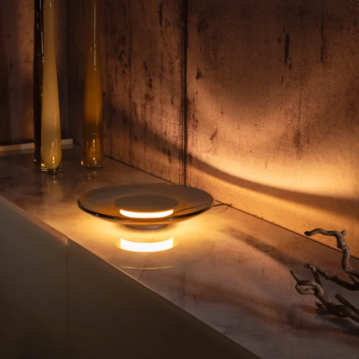 Paul Neuhaus LED Tischlampe PURE MOON 32 cm messingfarbig