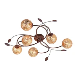 Paul Neuhaus Retrofit Deckenlampe GRETA 6-flg rostfarbig