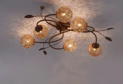 Paul Neuhaus Retrofit Deckenlampe GRETA 6-flg rostfarbig