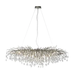 Paul Neuhaus Retrofit Kronleuchter ICICLE 150 x 75 cm stahlfarbig