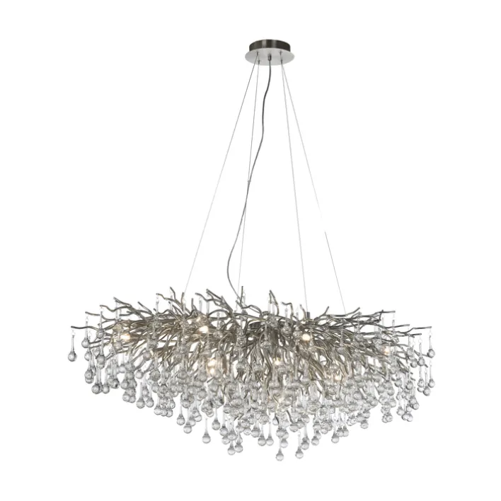 Paul Neuhaus Retrofit Kronleuchter ICICLE 150 x 75 cm stahlfarbig