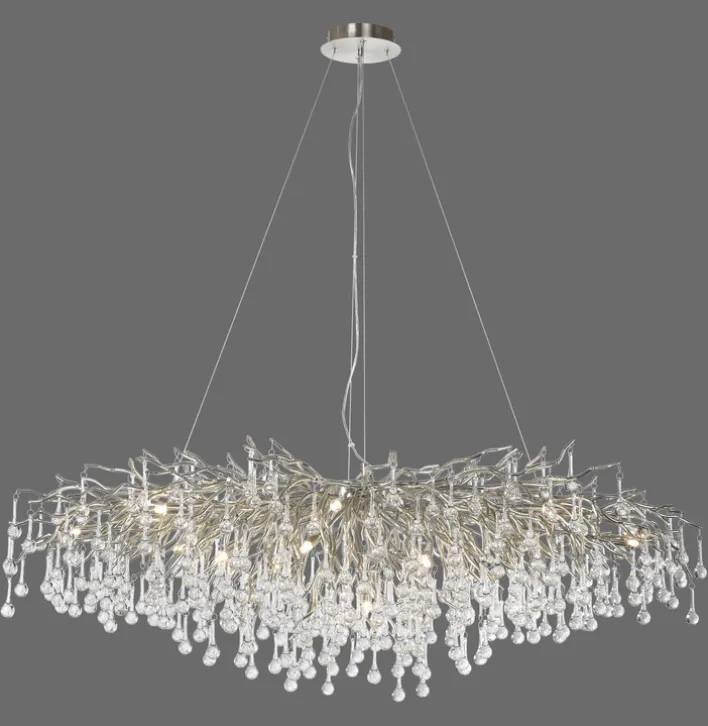 Paul Neuhaus Retrofit Kronleuchter ICICLE 150 x 75 cm stahlfarbig