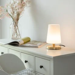 Paul Neuhaus Retrofit LED Tischlampe SONJA 23 cm mattmessing