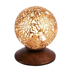 Paul Neuhaus Retrofit Tischlampe GRETA 1-flg rostfarbig/goldfarbig