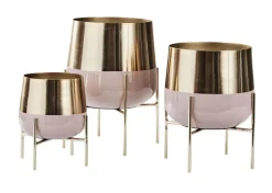 Pflanzenständer 3er-Set goldfarbig /rosé