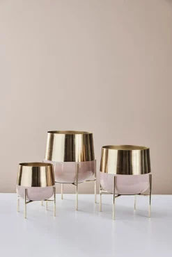 Pflanzenständer 3er-Set goldfarbig /rosé