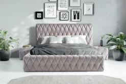 Polsterbett ADRIAN DELUXE silber 180 x 200 cm