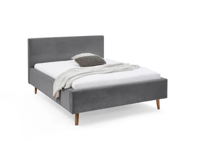 Polsterbett LINUS POSO 140 x 200 cm grau