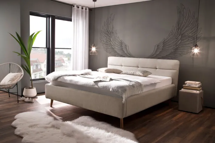Polsterbett LOTTE 180 x 200 cm beige