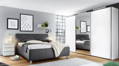 Polsterbett PALLAS 180 x 200 cm Stoffbezug grau