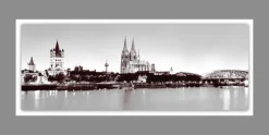 PRO ART Alu-Art Bild KÖLN SKYLINE 50 x 100 cm grau