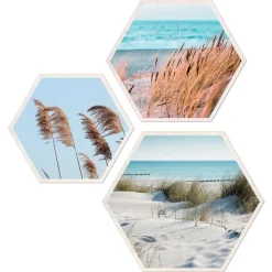 PRO ART Cut-Out Hexagone Bilder Set STRANDATMOSPHERE I 3-teilig