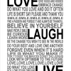 PRO ART Framed-Art Bild LOVE-LAUGH-LIVE 32,5 x 32,5 cm schwarz/ weiß