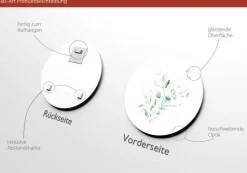 PRO ART Glas-Art Bild WATERCOLOURED LEAVES I Ø 20 cm mehrfarbig