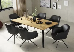 PURO Amlehnstuhl VENEDIG Lederbezug schwarz