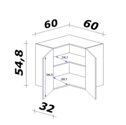 QUARTIER Eck-Hängeschrank MEGGIE 60 x 54 x 32cm weiß