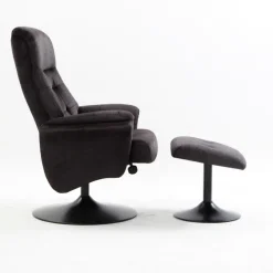 Relaxsessel mit Hocker IDA grau-charcoal