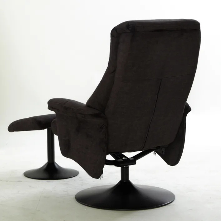 Relaxsessel mit Hocker IDA grau-charcoal