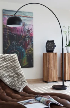 Retrofit Bogenlampe schwarz /Marmor schwarz