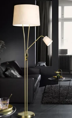 Retrofit Stehlampe MERAN messingfarbig