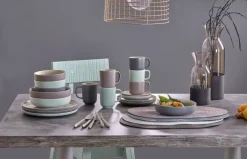 Ritzenhoff & Breker Dessertteller JASPER 6er Set taupebraun/ weiß