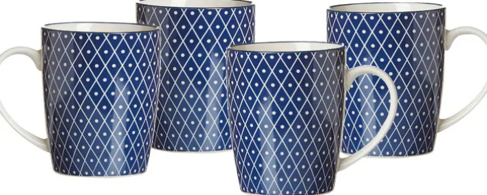 Ritzenhoff & Breker Kaffeebecher ROYAL REIKO 4er Set blau/ weiß