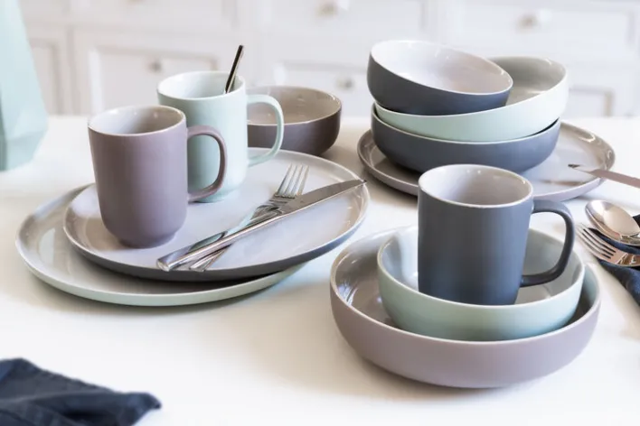 Ritzenhoff & Breker Pastaschale JASPER 4er Set grau/ weiß