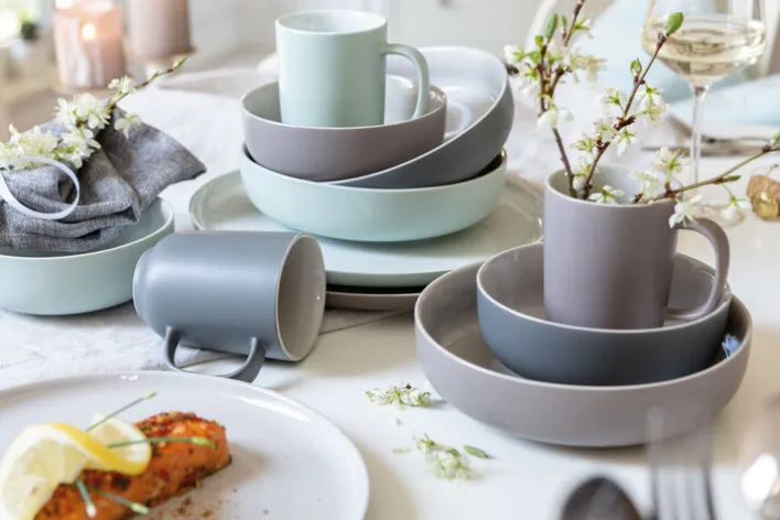 Ritzenhoff & Breker Pastaschale JASPER 4er Set grau/ weiß