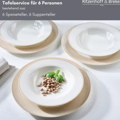 Ritzenhoff & Breker Tafelservice GEO 12-teilig Porzellan beige