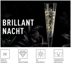 RITZENHOFF Champagnerglas BRILLIANTNACHT R. BOHNENBERG mit edlen Kristallen