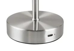 RL Akku LED Tischlampe JEFF 30 cm nickelfarbig