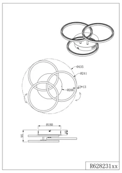 RL LED Deckenlampe CIRCLE schwarz