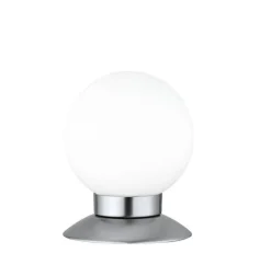 RL LED Tischlampe PRINCESS 10 cm silberfarbig mit Glas weiß
