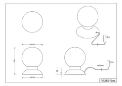 RL LED Tischlampe PRINCESS 10 cm silberfarbig mit Glas weiß