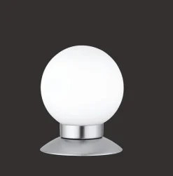 RL LED Tischlampe PRINCESS 10 cm silberfarbig mit Glas weiß