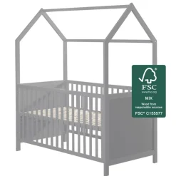 roba Babybett HAUSBETT 70 x 140 cm taupe