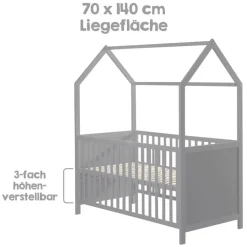 roba Babybett HAUSBETT 70 x 140 cm taupe