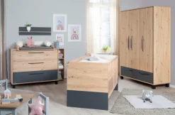 roba Baby-Kleiderschrank ARTESANA braun/ grau