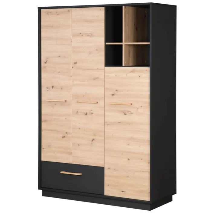 roba Kinder-Drehtürenschrank LENN anthrazit/ braun