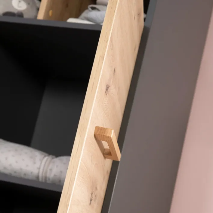 roba Kinder-Drehtürenschrank LENN anthrazit/ braun