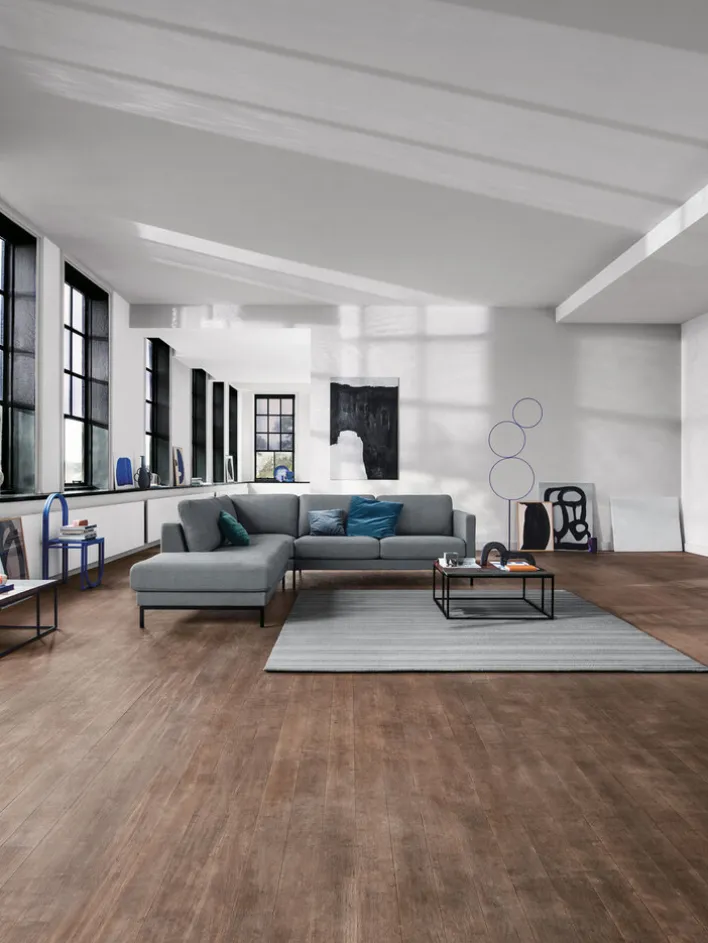 ROLF BENZ Ecksofa 274 x 277 cm EGO Stoffbezug Grau