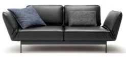ROLF BENZ Ledersofa 2-Sitzer MERA schwarz