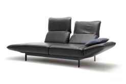 ROLF BENZ Ledersofa 2-Sitzer MERA schwarz