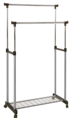 Rollgarderobe 95 x 95-170 x 43 cm Metall chromfarbig