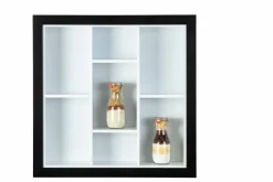 Sammlervitrine LENNY 66,5x66,5x13,7 cm Schwarz/Weiß