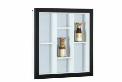 Sammlervitrine LENNY 66,5x66,5x13,7 cm Schwarz/Weiß