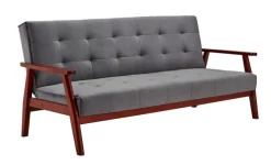 Schlafsofa dunkelgrau Samt