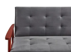 Schlafsofa dunkelgrau Samt