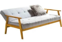 Schlafsofa hellgrau Webstoff