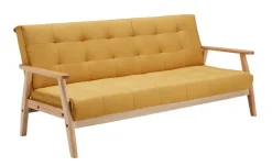 Schlafsofa senfgelb Strukturstoff